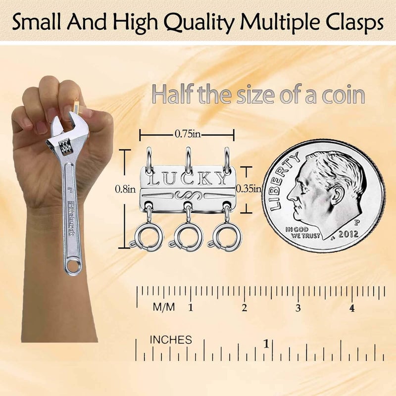 Qulltk Lucky Necklace Separator for Layering Strong Magnetic Clasps, 14K Gold and Silver Multiple Necklace Clasps for Layered Look - Image 3